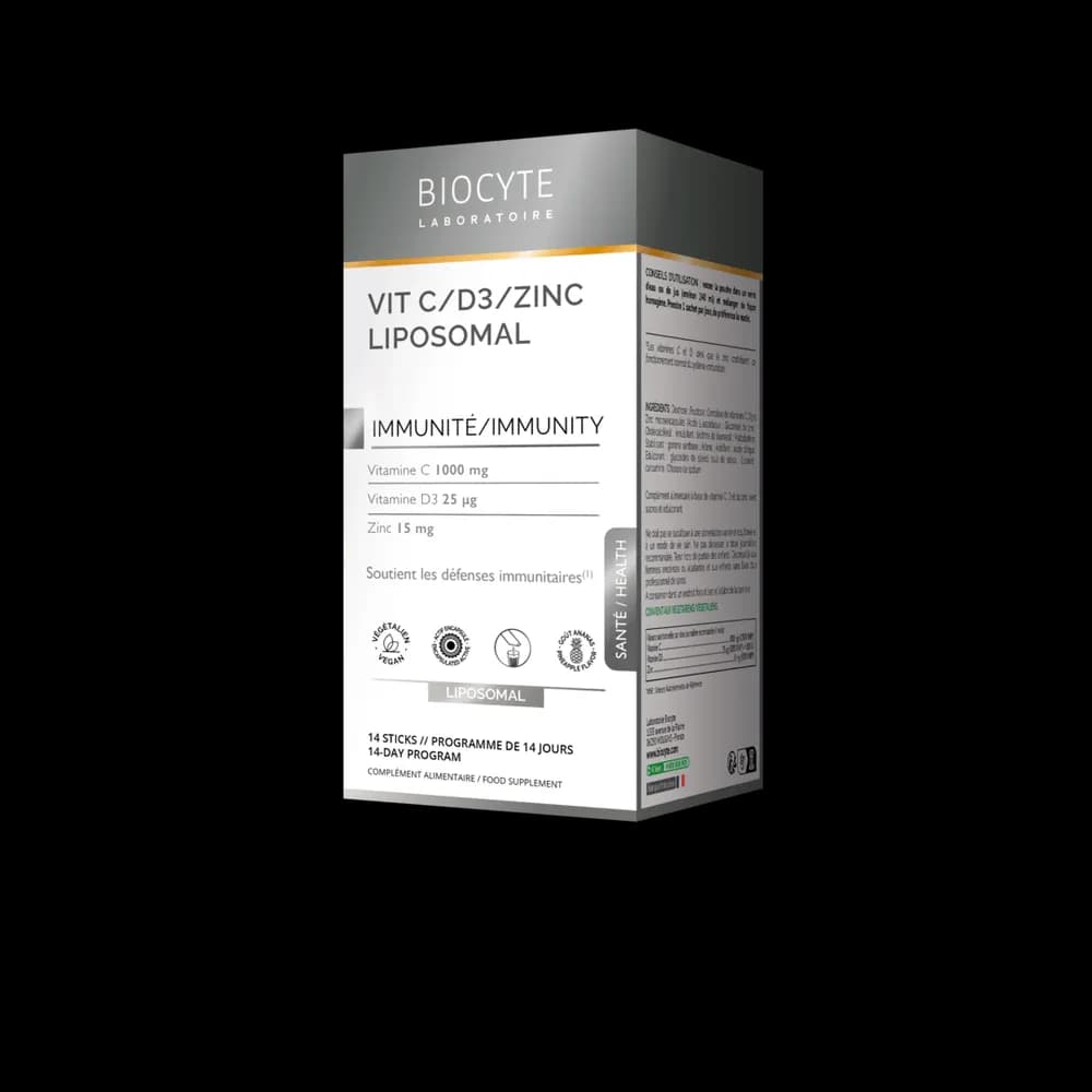 Дієтична добавка Biocyte Vit C-D3-Zinc Liposomal у стіках