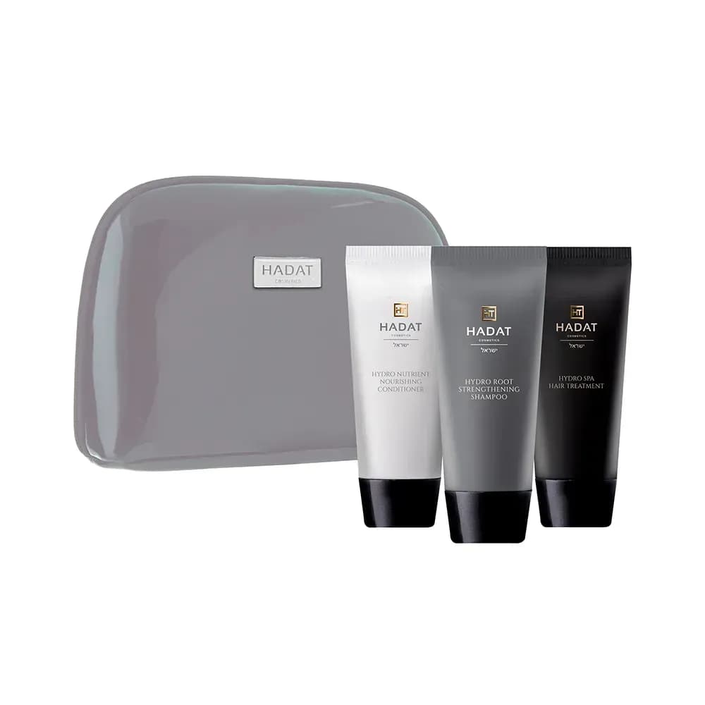 Набір для росту волосся Hadat Cosmetics Hydro Hair Growth Set з косметичкою