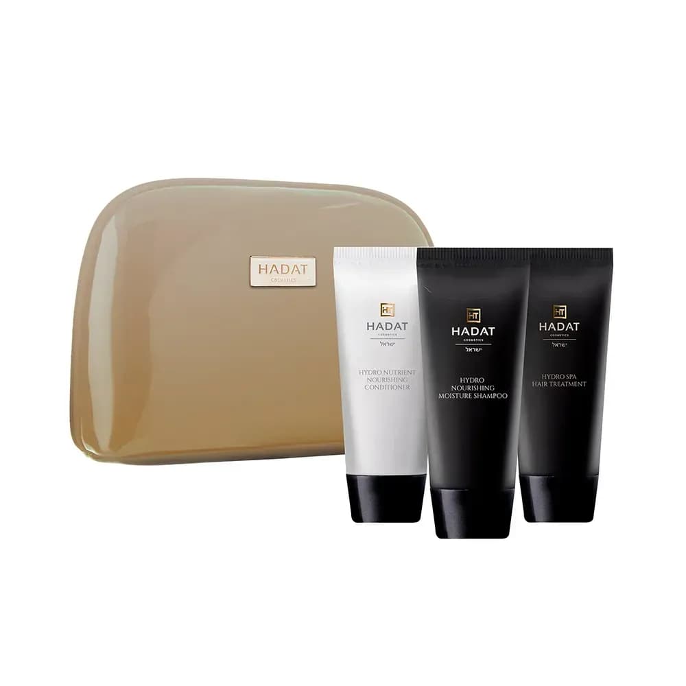 Зволожувальний набір для волосся з косметичкою Hadat Cosmetics Hydro Nourishing Set, 210 мл