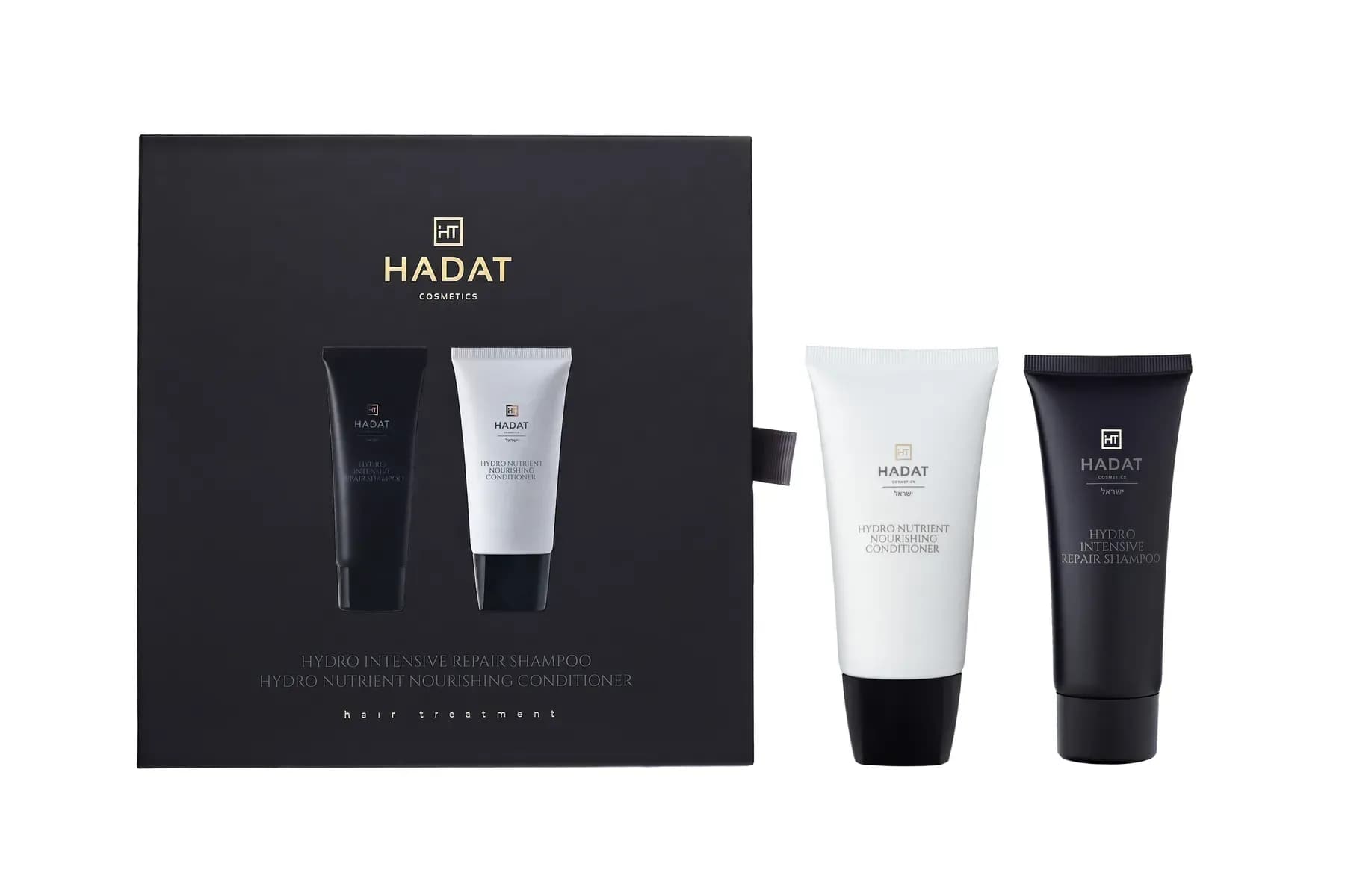 Подарунковий набір для відновлення волосся Hadat Cosmetics: шампунь + кондиціонер, 70 мл