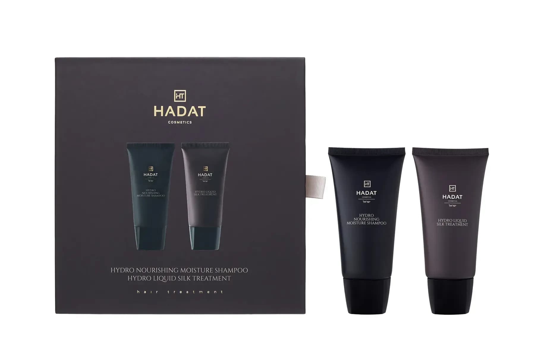 Подарунковий набір для зволоження волосся Hadat Hydro Nourishing Moisture Shampoo + Liquid Silk Treatment, 70 ml